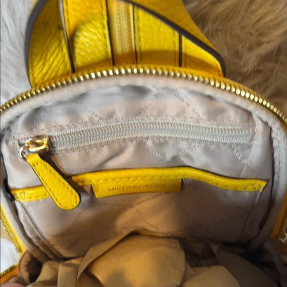 Michael Kors Vibrant Yellow Studded Backpack - Picture 4 of 6